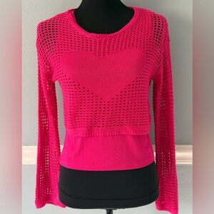 Vibrant Pink Heart Kids Knit Tank Top